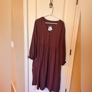 Madewell Cranberry Lightspun Dress, size 8, nwt